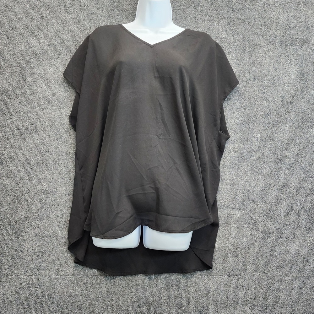 Torrid Women's V-Neck Strappy Back Chiffon Blouse Flowy Office Workwear Size 1